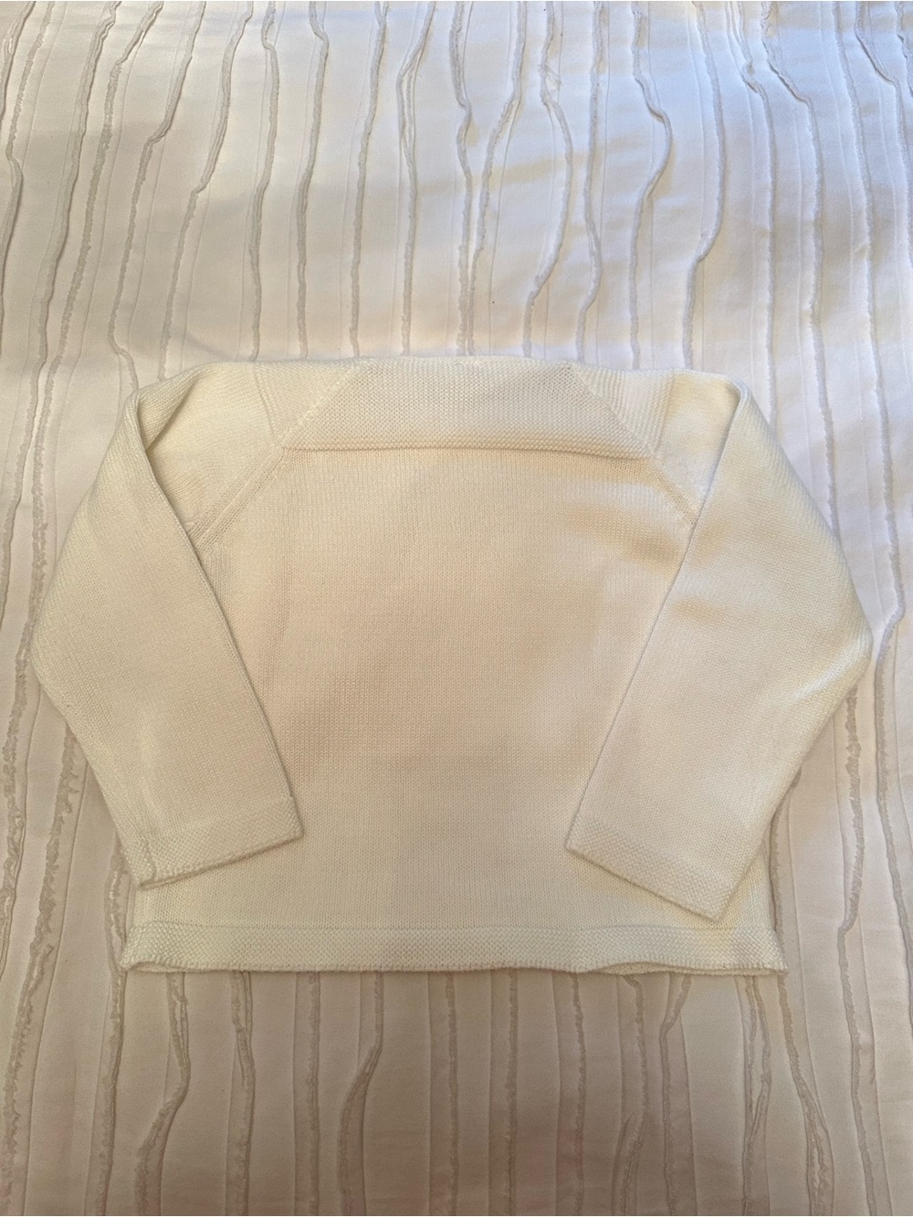 Cream Double-Breasted Knit Kids sweater - Picture 2 of 4